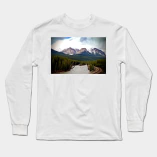 Canadian Rocky Mountains Bow River Banff Alberta Canada Long Sleeve T-Shirt